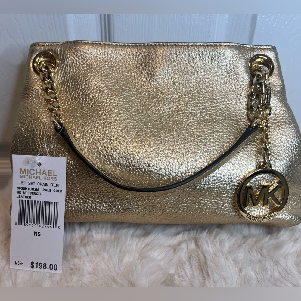 MICHAEL KORS JET SET CHAIN CROSSBODY SHOULDER LEATHER BAG